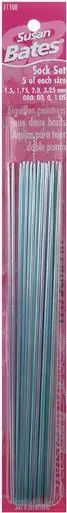 SUSAN BATES - Silvalume Double Point Knitting Needles 7" 20/Pkg sock set-sizes 000 to 1 (11108)