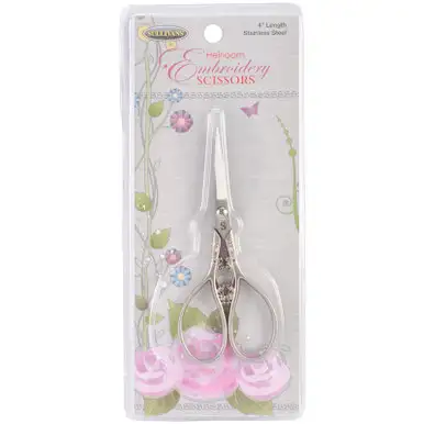 SULLIVANS - Heirloom Embroidery Scissors 4"-Pewter Teardrop Handle (38208)