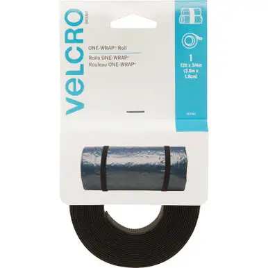 VELCRO BRAND - ONE-WRAP(R) Roll 3/4"X12'-Black (90340)