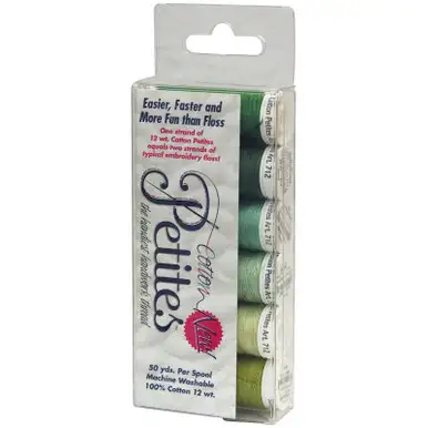 SULKY - Sampler 12wt Cotton Petites 6/Pkg-Greens Assortment (712-08)