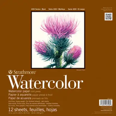 STRATHMORE - Watercolor Paper Pad 12"X12"-12 Sheets (298112)