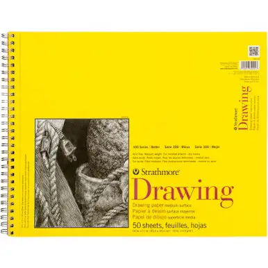 STRATHMORE - Medium Drawing Spiral Paper Pad 14"X17"-50 Sheets (340140)