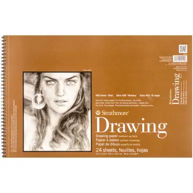 STRATHMORE - Medium Drawing Spiral Paper Pad 12"X18"-24 Sheets (400600)
