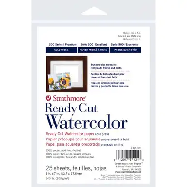 STRATHMORE - Watercolor Paper Pack 5"X7"-25 Sheets (140205)