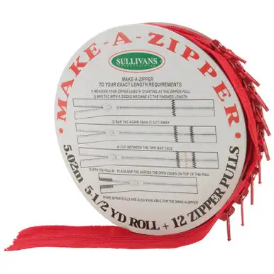SULLIVANS - Make-A-Zipper Kit 5-1/2yd-Red (951-53)