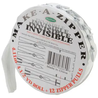 SULLIVANS - Make-A-Zipper Kit Invisible 4-1/2yd-White (960i-69)