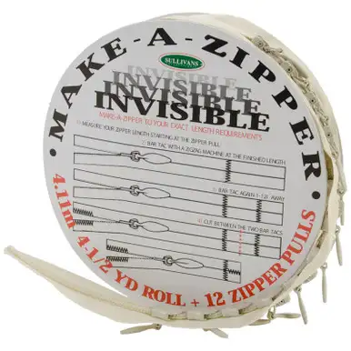 SULLIVANS - Make-A-Zipper Kit Invisible 4-1/2yd-Cream (960i-74)