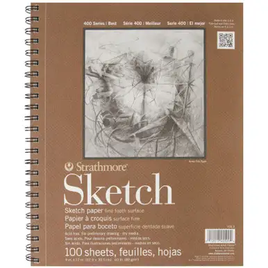 STRATHMORE - Sketch Spiral Paper Pad 9"X12"-100 Sheets (455300)