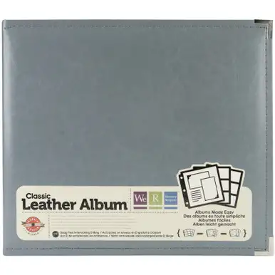WE R MEMORY KEEPERS - We R Classic Leather D-Ring Album 12"X12"-Charcoal (WRRING12-60905)