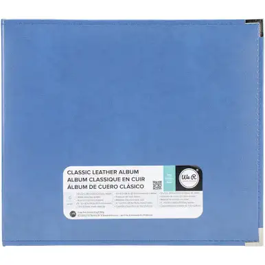 WE R MEMORY KEEPERS - We R Classic Leather D-Ring Album 12"X12"-Country Blue (WRRING12-60914)