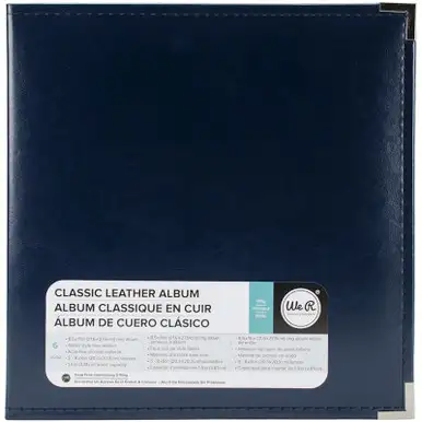 WE R MEMORY KEEPERS - We R Classic Leather D-Ring Album 8.5"X11"-Navy (WRRING8-60130)