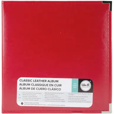 WE R MEMORY KEEPERS - We R Classic Leather D-Ring Album 8.5"X11"-Real Red (WRRING8-60131)