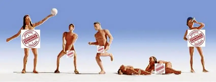 Nude Sunbathers Playing & Watching Sports (6) HO Noch