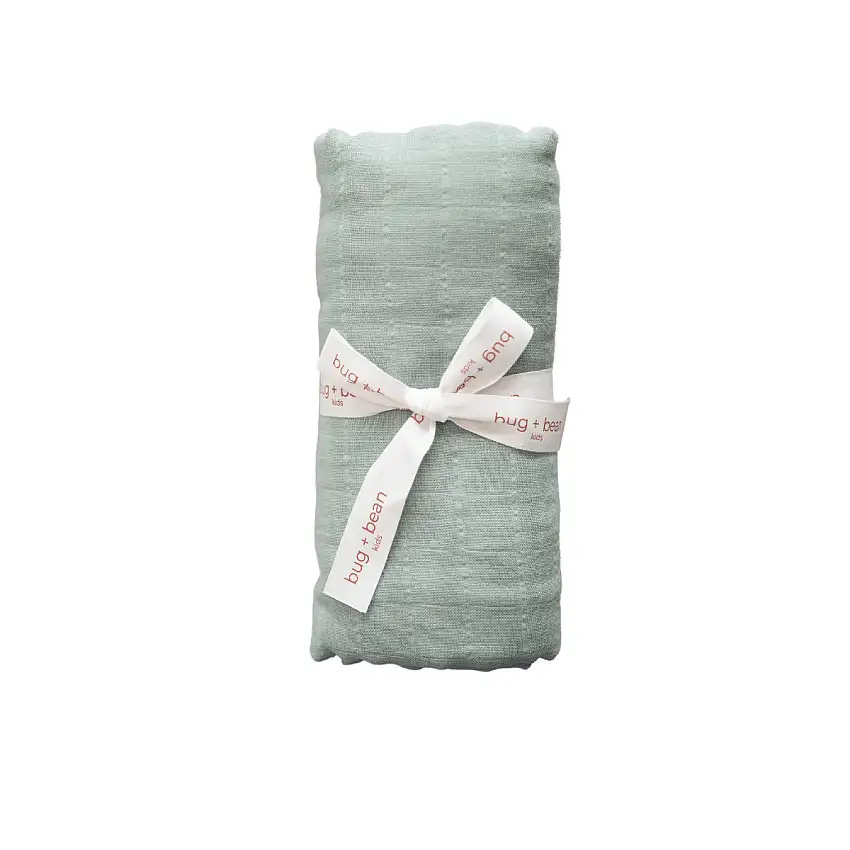 Organic Muslin Swaddle Blanket, Green