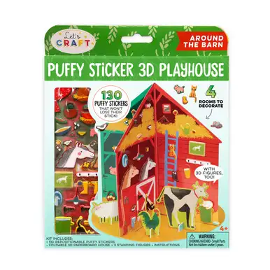 BRIGHT STRIPES Puffy Sticker 3D Playhouse - Around the Farm (PSP-03)
