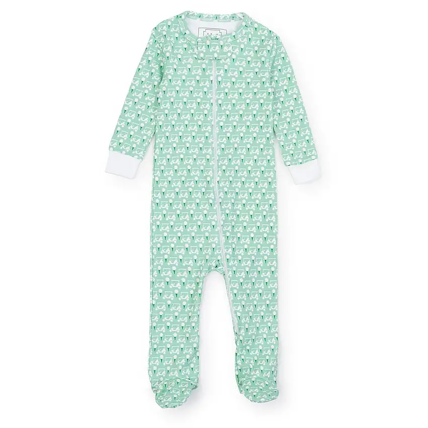 Parker Boys' Pima Cotton Zipper Pajama - Golf Putting Green