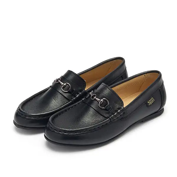 Ricki Kids Snaffle Loafer Black Leather