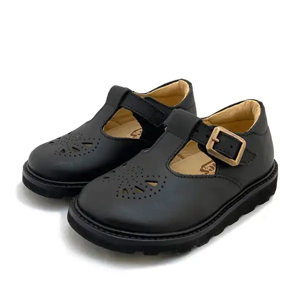 Rosie T-Bar Kids Shoe Black (BTS) Leather