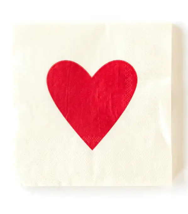Red Heart Luncheon Napkin