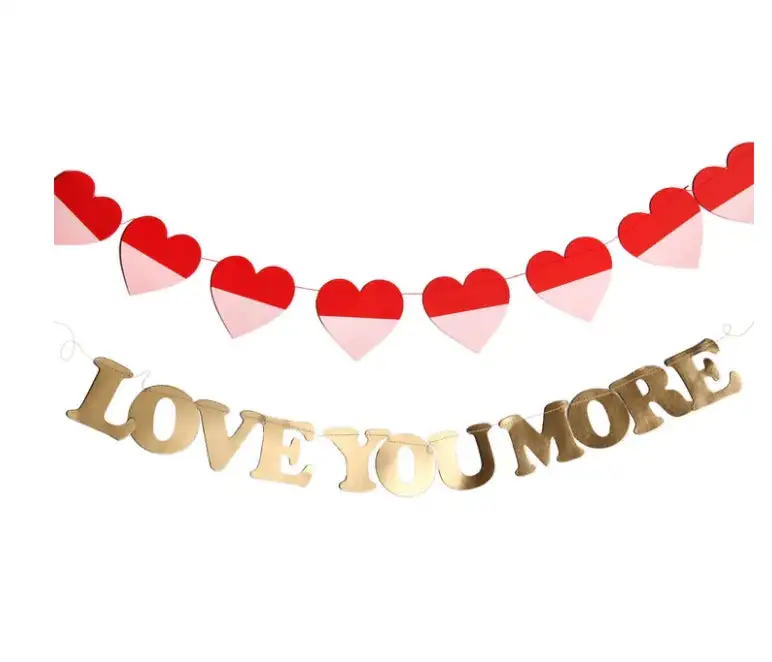 Red And Gold Love You More Garland