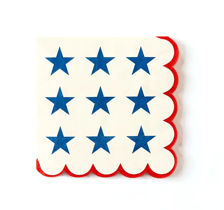 Scalloped 4th Of July Star Napkin