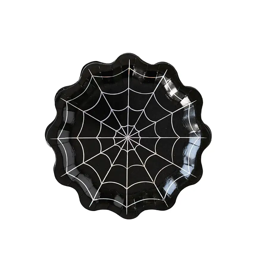 Halloween Holographic Spider Web Shaped Plate