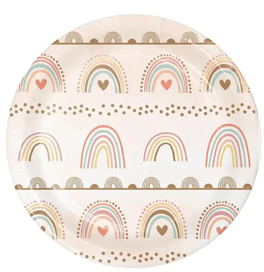 Boho Rainbow Dessert Plates