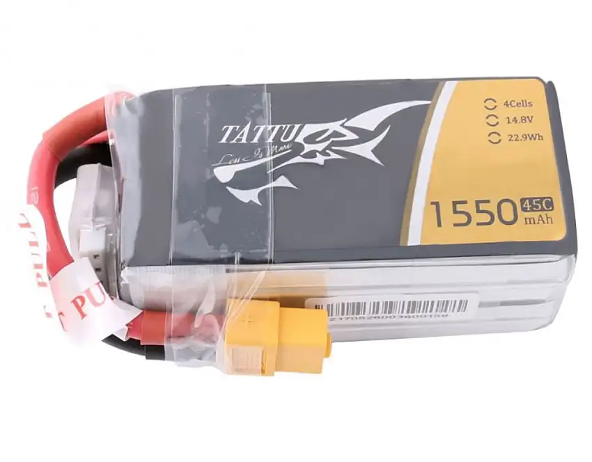 Tattu 1550mAh 45C 4S1P Lipo with XT60 Plug