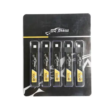 Tattu 300mAh 1S 75C 3.8V High Voltage Lipo Battery Pack with JST-PHR 2.0 Plug (5pcs)