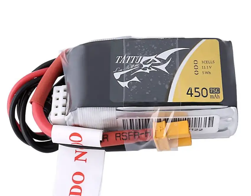 Tattu 450mAh 11.1V 75C 3S1P Lipo - XT30