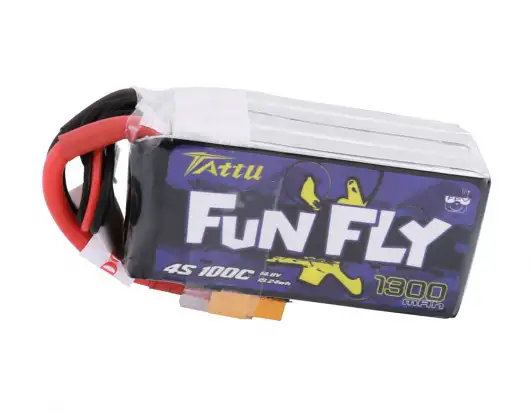Tattu FunFly 1300mAh 100C 14.8V 4S1P Lipo Pack with XT60
