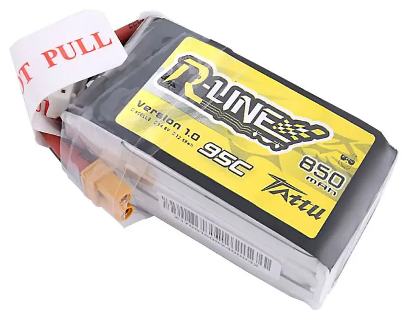 Tattu R-Line 850mAh 14.8V 95C 4S1P Lipo with XT30