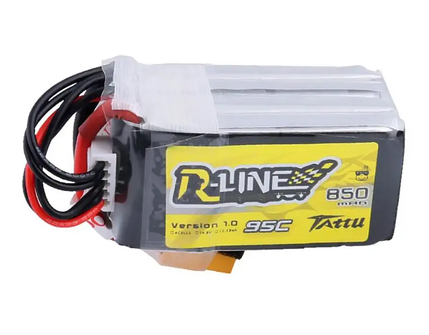 Tattu R-Line 850mAh 14.8V 95C 4S1P Lipo with XT60