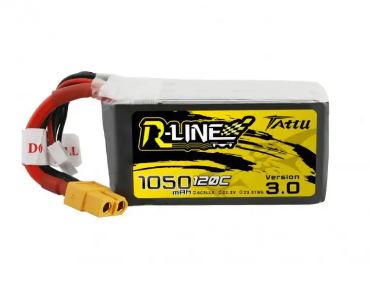 Tattu R-Line 3.0 1050mAh 22.2V 120C 6S1P Lipo with XT60