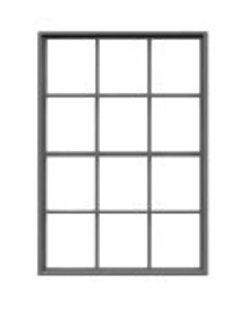 12-Pane Masonry Window 72"w x 102"h (6) HO Tichy Trains