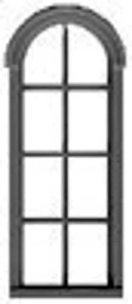 4/4 Round Top Window 24"w x 78"h (12) HO Tichy Trains