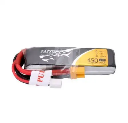 Tattu 450mAh 7.4V 75C 2S1P Lipo Battery Pack with XT30 plug - Long Size for H Frame
