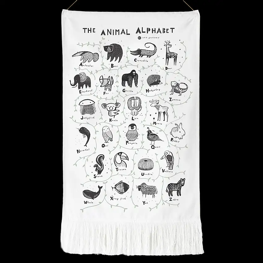 Animal Alphabet Printed Tapestry