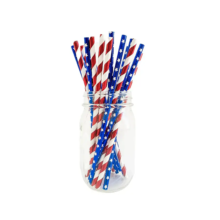 Stars And Stripes Straws