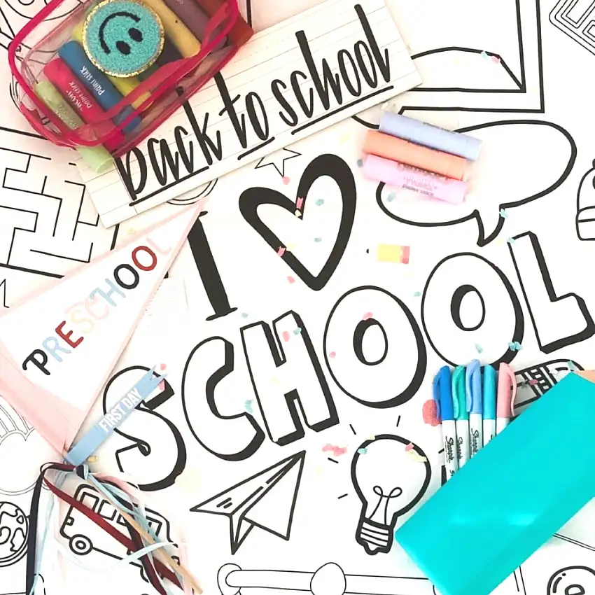 Back To School Coloring Table Cover