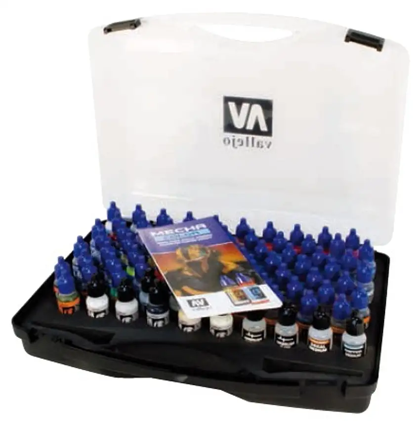 Mecha Color Complete Paint Set in Plastic Storage Case (80 paints) Vallejo Paint