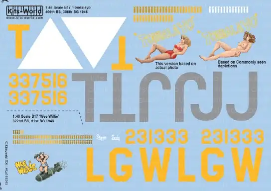 Warbird Decals 148043 1/48 B17Gs Wee Wille, Tondalayo