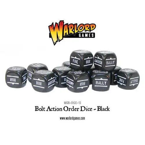 Bolt Action: Orders Dice - Black (12)