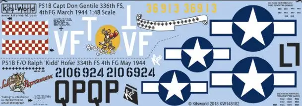Warbird Decals 148182 1/48 P51B, F/O Shangri La, Salem Representative