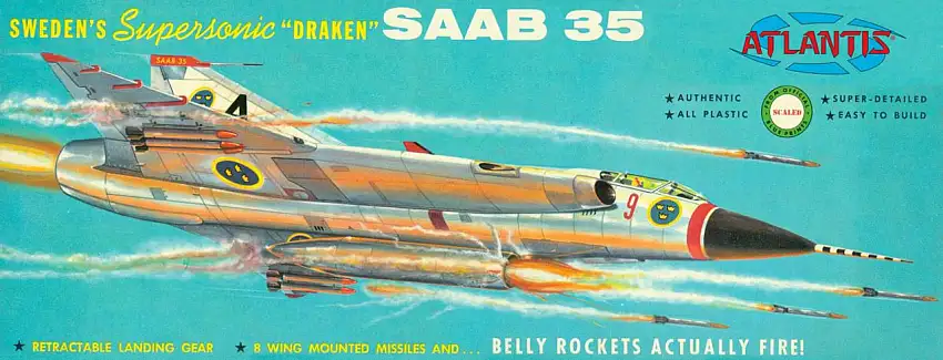 Supersonic Saab Draken J35 Aircraft 1/48 Atlantis Models