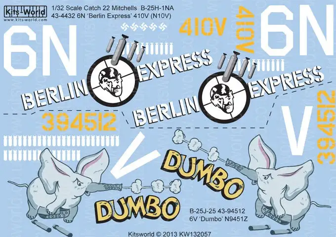 Warbird Decals 132057 1/32 B25J Berlin Express, Dumbo