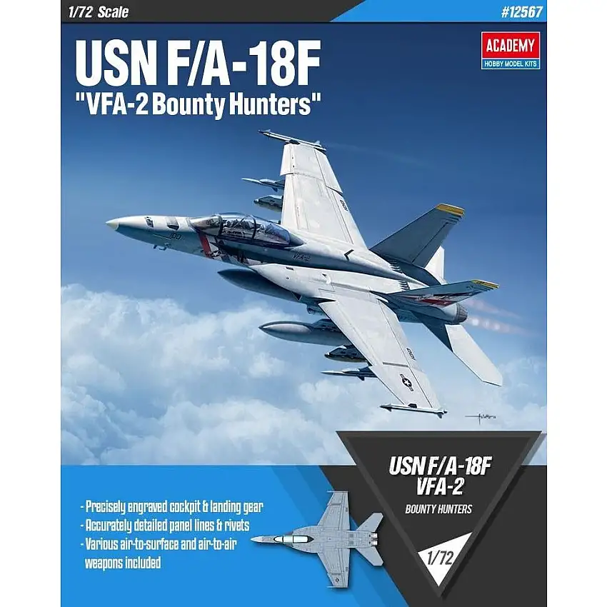 Academy 1/72 12567 1/72 F/A-18F Vfa-2 "Bounty Hunters" Usn