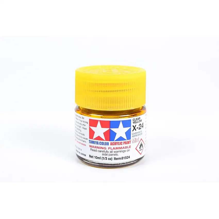 Acrylic Mini X-24 Clear Yellow 10Ml Bottle / Tamiya USA