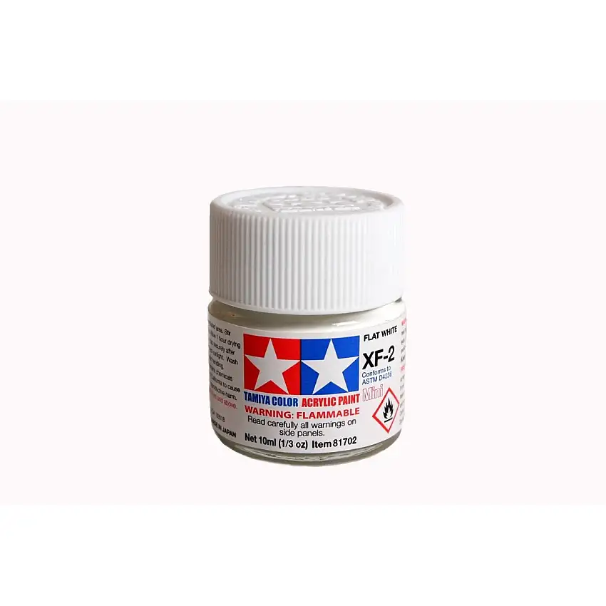 Acrylic Mini Xf-2 Flat White 10Ml Bottle / Tamiya USA