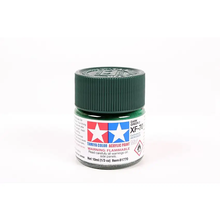 Acrylic Mini Xf-70 Dark Green2 10Ml Bottle / Tamiya USA